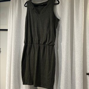 Athleta Linen Blend Gray Sleeveless Dress